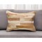 Homeroots 12" X 20" Tan Patchwork Cowhide Lumbar Throw Pillow 544627 - alternate 1