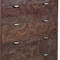 Homeroots 35" Brown Carved Abstract Solid Wood Five Drawer Dresser 661225 - alternate 9