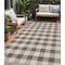 Homeroots 5' X 8' Brown And Beige Plaid Washable Indoor Outdoor Area Rug 595470 - alternate 1