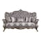 Homeroots 90" White Cotton Blend Damask Sofa And Toss Pillows With Bronze Legs 491341 - alternate 1