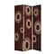 Homeroots 72" Brown Canvas Folding Three Panel Screen Room Divider 274750 - alternate 6