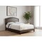 Homeroots Brown Solid Wood Queen Upholstered Linen Bed Frame with Nailhead Trim 333306 - alternate 4