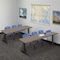 Regency Cain T-Base Training Seminar Table W/ 3 M Stack Chairs, 84 in W, 24 in L, Noble Oak MTRCT8424NO47BE - alternate 8
