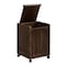 Homeroots Espresso Solid Wood Rolling Laundry Hamper With Lid 380047 - alternate 5