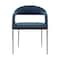 Armen Living Morgan Upholstered Dining Chair with Matte Black Iron and Blue Fabric - Set of 2 LCMOSIBLKBLU - alternate 7