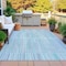 Homeroots 9' X 12' Mint Green And Ivory Striped Washable Indoor Outdoor Area Rug 631549 - alternate 5