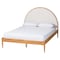 Baxton Studio Dawson Japandi Cream Teddy Fabric and Oak Brown Wood Queen Bed 257-14098-ZORO - alternate 1
