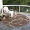 Homeroots 8' Brown And Beige Round Abstract Washable Indoor Outdoor Area Rug 597465 - alternate 6