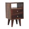 Homeroots 20" Walnut Solid Wood Square Two Drawer Nightstand 651544 - alternate 14