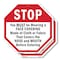 Signmission Stop You Must Be Wearing a Face Cov, 6 inch X 6 inch, Plastic Sign, 2PK OC-P-2PACK-6-53 - alternate 1