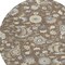 Homeroots 8' Chocolate Beige And Blue Round Floral Washable Indoor Outdoor Area Rug 597808 - alternate 6