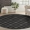 Homeroots 8' Charcoal And Black Round Trellis Indoor Outdoor Area Rug 545226 - alternate 9