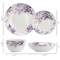 Elama Traditional Purple Rose 24 Piece Stoneware Double Bowl Dinnerware Set 750123731M - alternate 9