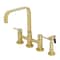 Kingston Brass Bridge Kitchen Faucet with Brass Sprayer, Polished Brass KS8252DLBS - alternate 1