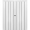 Sartodoors Sliding Closet Double Bi-fold Doors, Planum 0017 White Silk and Aluminum Strips, Sturdy Tracks Mold PLANUM0017DBF-WS-72 x 80 (4* 18x80) - alternate 1