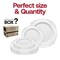 Smarty Had A Party White with Silver Fancy Round Disposable Plastic Dinnerware Value Set, 240PK 8880-WHSVP-CASE - alternate 9