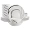 Elama Sarah 24 Piece Porcelain Black Ribbon Double Bowl Dinnerware Set in White and Black 750123739M - alternate 1