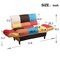 Homeroots 46in Yellow and White And Brown Linen Geometric Futon Convertible Sleeper Loveseat and Toss Pillows 484411 - alternate 4