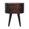 Homeroots 21" Brown Solid Wood Round Two Drawer Nightstand 651865 - alternate 1