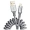 Ventev Chargesync Helix Coiled USB A to Apple Lightning Cable, Heather Gray COILCABTGVNV - alternate 1