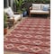Homeroots 5' X 8' Red Ivory And Gray Geometric Washable Indoor Outdoor Area Rug 599665 - alternate 1