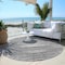 Homeroots 8' Silver Gray And Charcoal Round Striped Washable Indoor Outdoor Area Rug 578000 - alternate 7