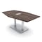 Skutchi Designs Hexagon Conference Table With Power Unit, 48 in W, 72 in L, Brown HAR-HEX.IR-48X72-DOU-H3041-ESIL - alternate 1