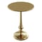 Lavish Home Side Table Iron Pedestal Table Antiqued Brass Finish for Couch, Loveseat, Entryway Vintage Furniture 80-ENDTBL-26 - alternate 1