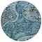 Homeroots 8' Teal Blue And Dark Green Round Floral Medallion Washable Indoor Outdoor Area Rug 603199 - alternate 8