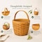 Vintiquewise Small Wood Chip Apple Picking Basket QI003151 - alternate 6