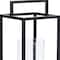 Homeroots 20" Black And Brown Metal And Solid Wood Tabletop Lantern Candle Holder 634845 - alternate 4