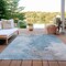 Homeroots 5' X 8' Sky Blue Gray And Ivory Abstract Washable Indoor Outdoor Area Rug 617420 - alternate 8