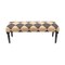 Homeroots 47in Tan And Black Black Leg Checkered Upholstered Bench 483753 - alternate 7