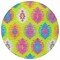 Homeroots 8' Lime Green Pink And Purple Round Southwestern Washable Indoor Outdoor Area Rug 615148 - alternate 6