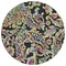 Homeroots 8' Black And Artichoke Green Round Paisley Washable Indoor Outdoor Area Rug 588596 - alternate 7