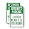 Signmission Church Member of the Month, 18'' X 24'' 2 Signs, Heavy Gauge Aluminum, 2PK A-1824-2PACK-24277 - alternate 1
