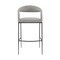 Homeroots 30" Light Gray and Black Faux Leather and Iron Low Back Bar Height Bar Chair 569185 - alternate 7