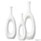 Uniquewise Set of 3 Frosted White Fiberglass Tall Floor Vase - Decorative Vase for Modern Home Decor QI004677.3 - alternate 8