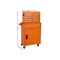Homeroots Set of Two Orange Multi-Tier Steel Rolling Cabinet With Lid, 2PK 714595 - alternate 5