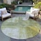 Homeroots 8' Sage Ivory And Brown Round Abstract Washable Indoor Outdoor Area Rug 603625 - alternate 8