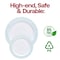 Smarty Had A Party White Turquoise Blue & Silver Mosaic Plastic Dinnerware Set, 120 Dinner Plates, 120 Salad Plates, 240PK 890TBSVP-CASE - alternate 9