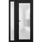 Vdomdoors Front Exterior Prehung FiberGlass Door Frosted Glass / Manux 8102 Matte Black / Sidelight Exterior MANUX8102EXD-BLK-W36+14 x H80-RH - alternate 1