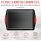 Bakkenmaster Large Nonstick Cookie Sheet, Carbon Steel w/ Gray Coating, Red Silicone Handles, Oven Safe Bakeware BKSINLG - alternate 5