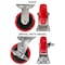 Hyw Products Heavy Duty Caster Set 6in Polyurethane on Plastic Wheels, 2 Rigid & 2 Swivel with Brake, 4PK 40-60R-A1-PU-2,40-60S-A1-PU-TB-2 - alternate 3