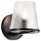 Nuvo Valentine, 1 Light Vanity, Black Finish, Hammered Glass 60/8251 - alternate 7