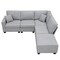 Homeroots 60" Gray Fabric Modular Sleeper Sofa With Ottoman 568282 - alternate 1