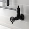 Kingston Brass Wall Mount Pot Filler Faucet with Knurled Handle, Matte Black KS3100RKX - alternate 5