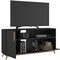 Homeroots Modern Black And Natural Asymmetrical TV Stand 389031 - alternate 5