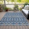 Homeroots 5' X 8' Navy Blue Ivory And Peach Geometric Washable Indoor Outdoor Area Rug 612203 - alternate 9