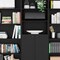 Homeroots 71" Black Five Tier Bookcase with Two doors 546347 - alternate 5